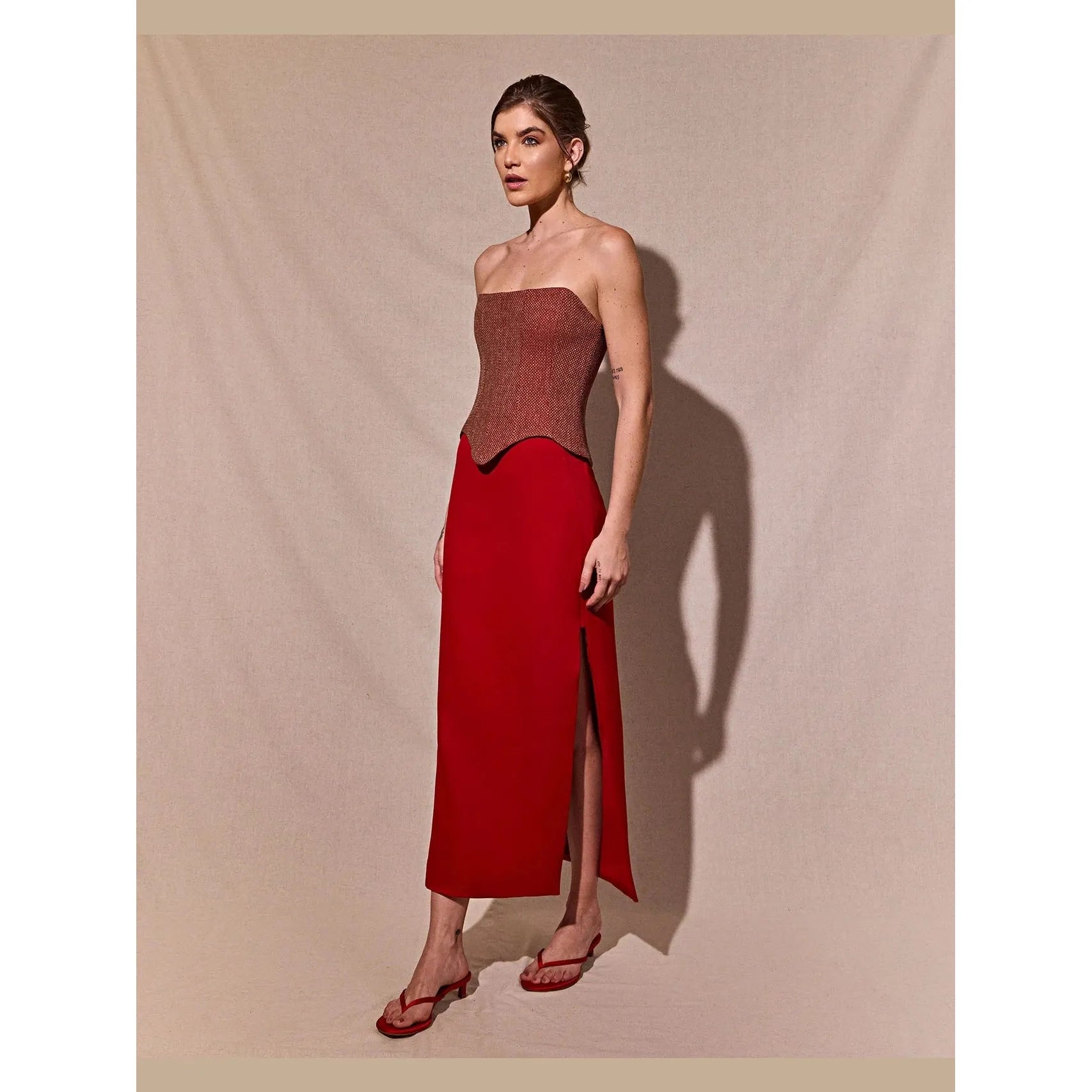 HL CORSET RECORTES RED