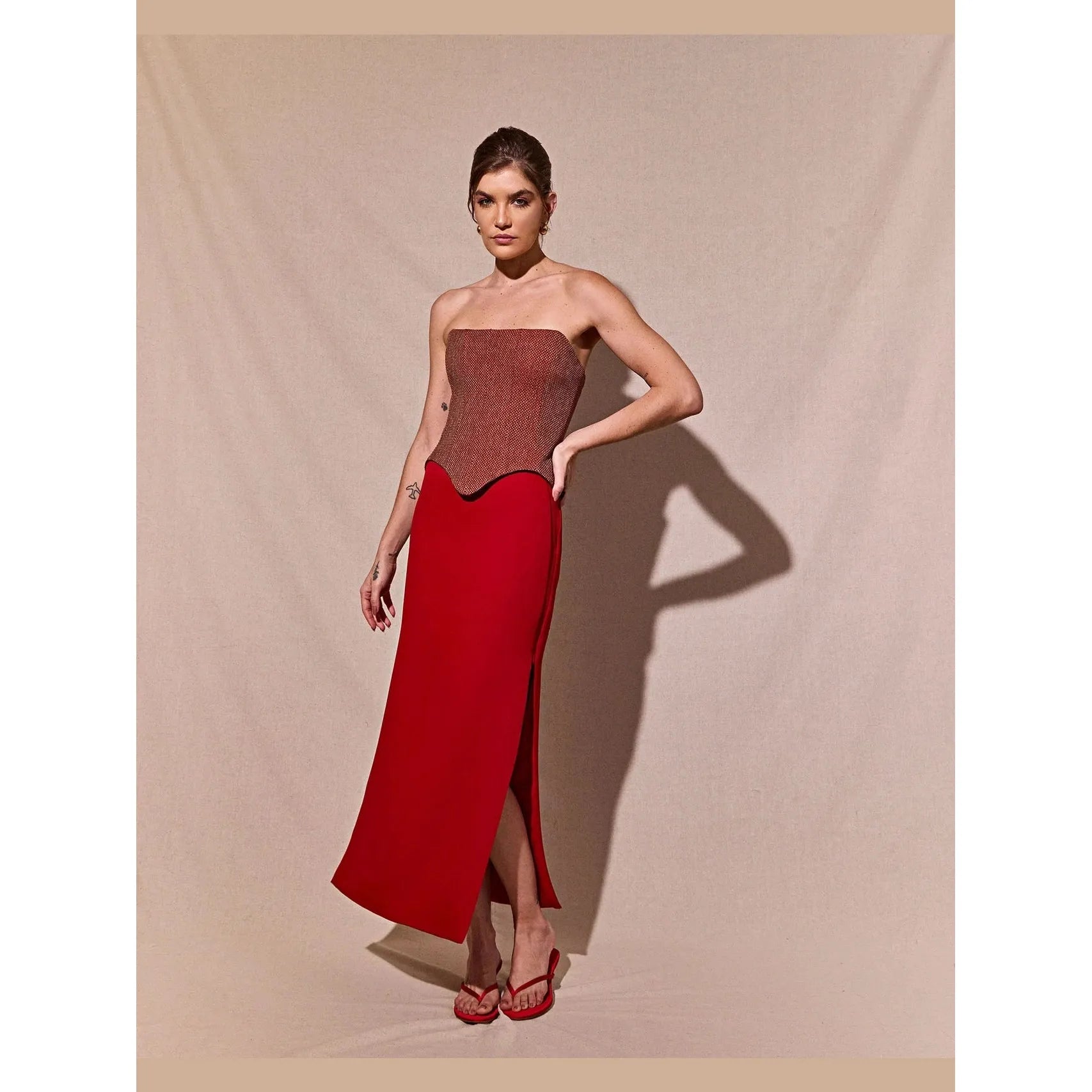 HL CORSET RECORTES RED