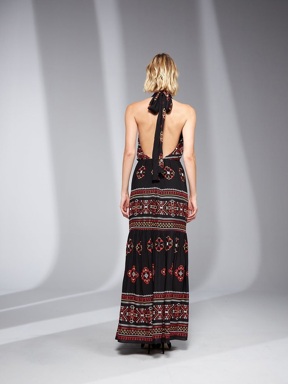Unique Neckline Halter Dress