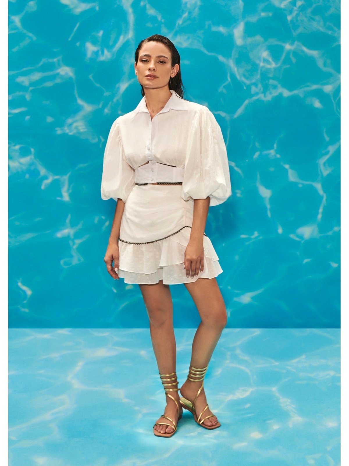SC White Skirt Set