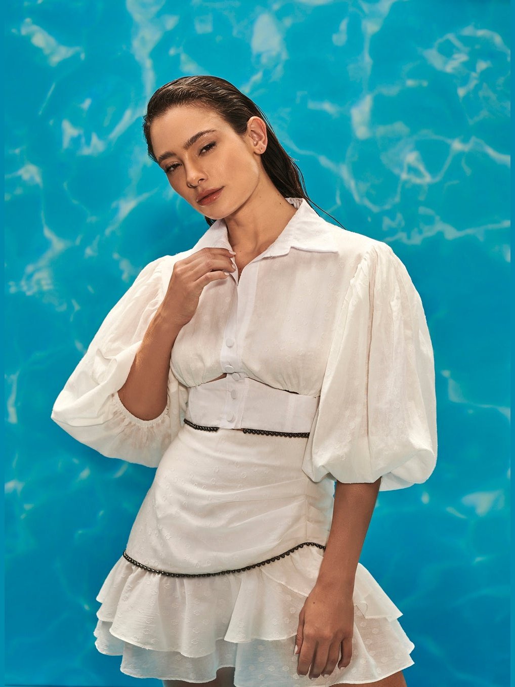 SC White Skirt Set