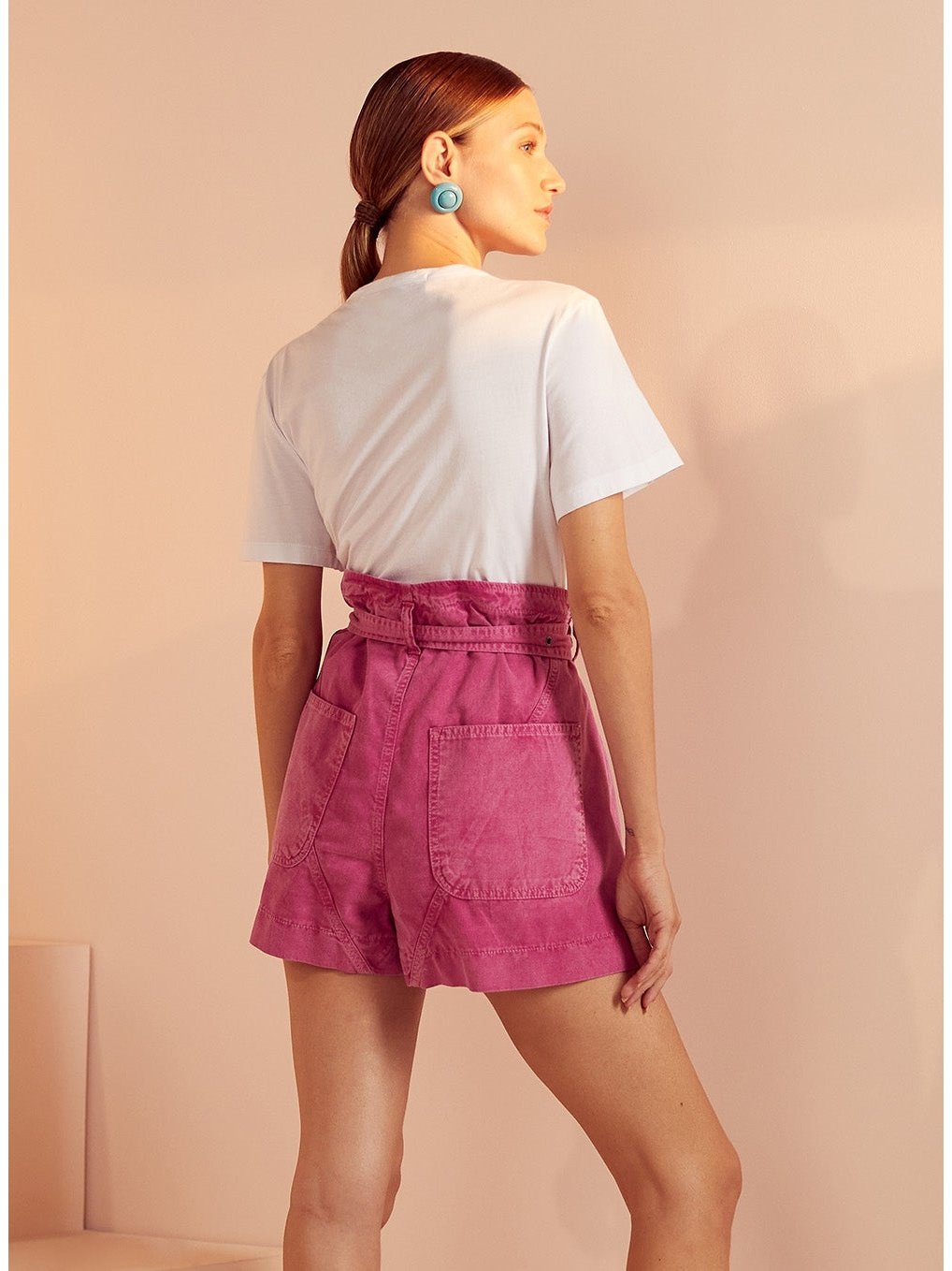 Belted Fucsia Shorts