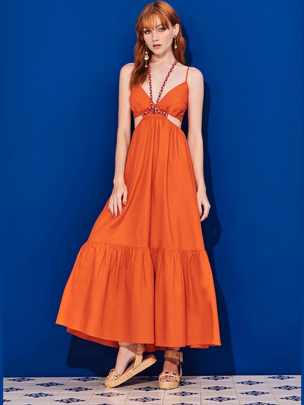 CUT OUT ORANGE DRESS Large