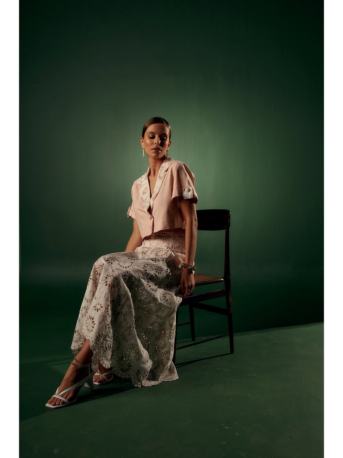 Linen Rose Cropped Top-Irreal Collection