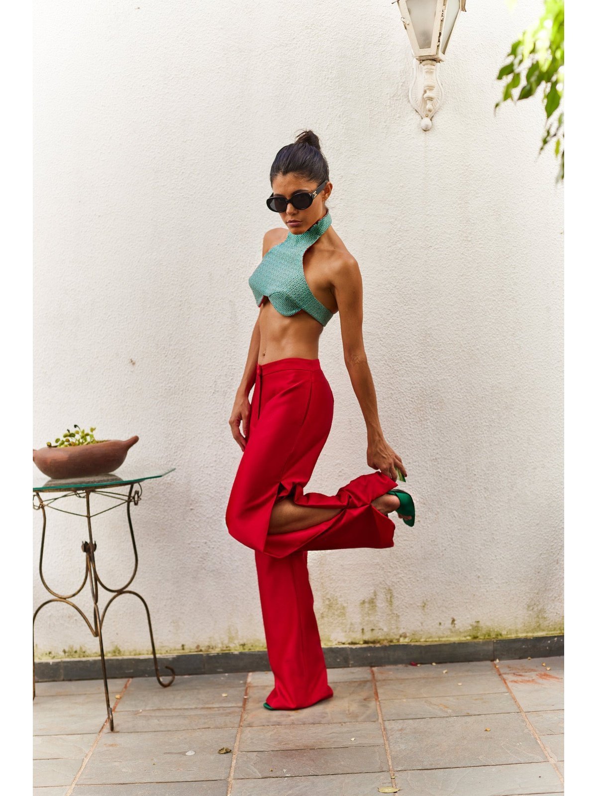 HL Alfataria Slit Pants Red