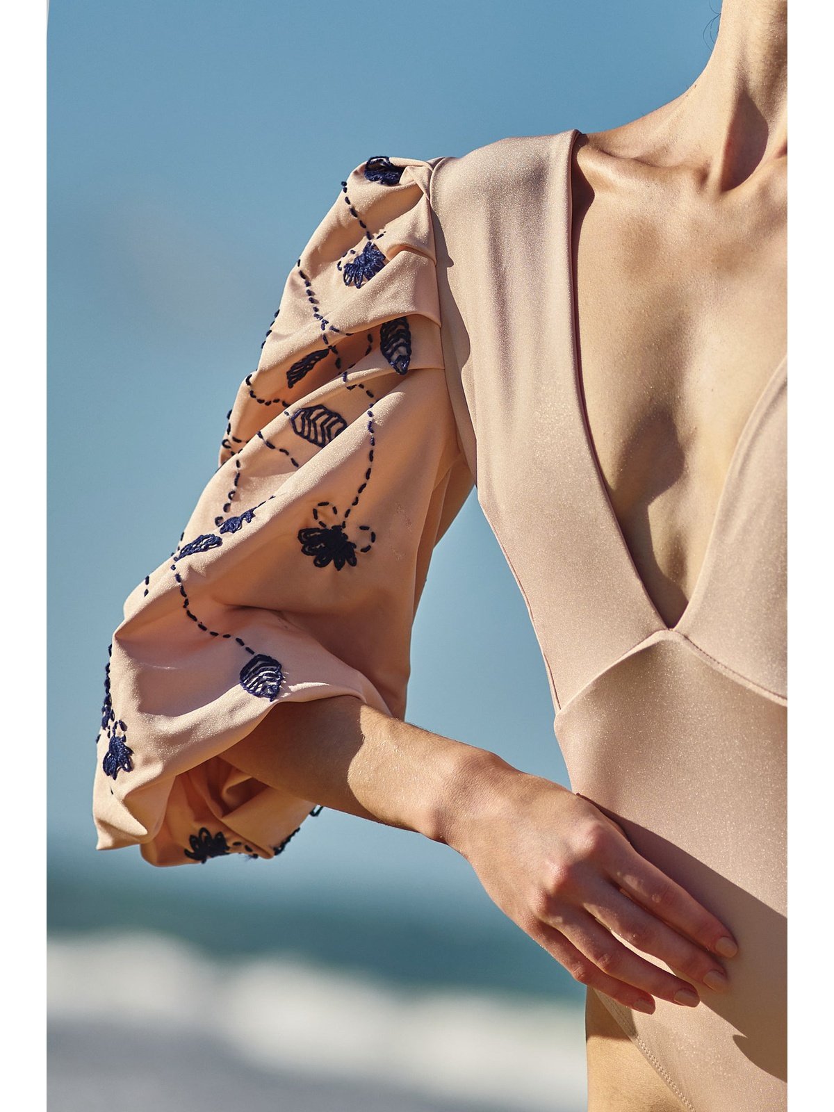 Victoria Nude Handmade Embroidered Sleeve
