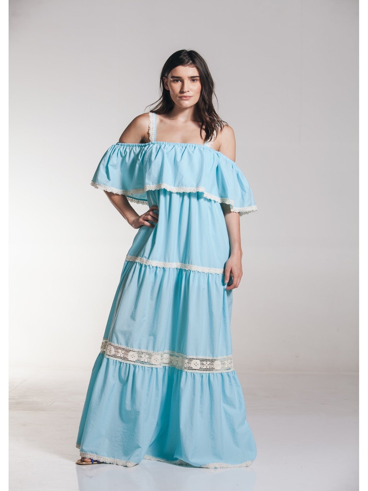 Embroidered Blue Dress