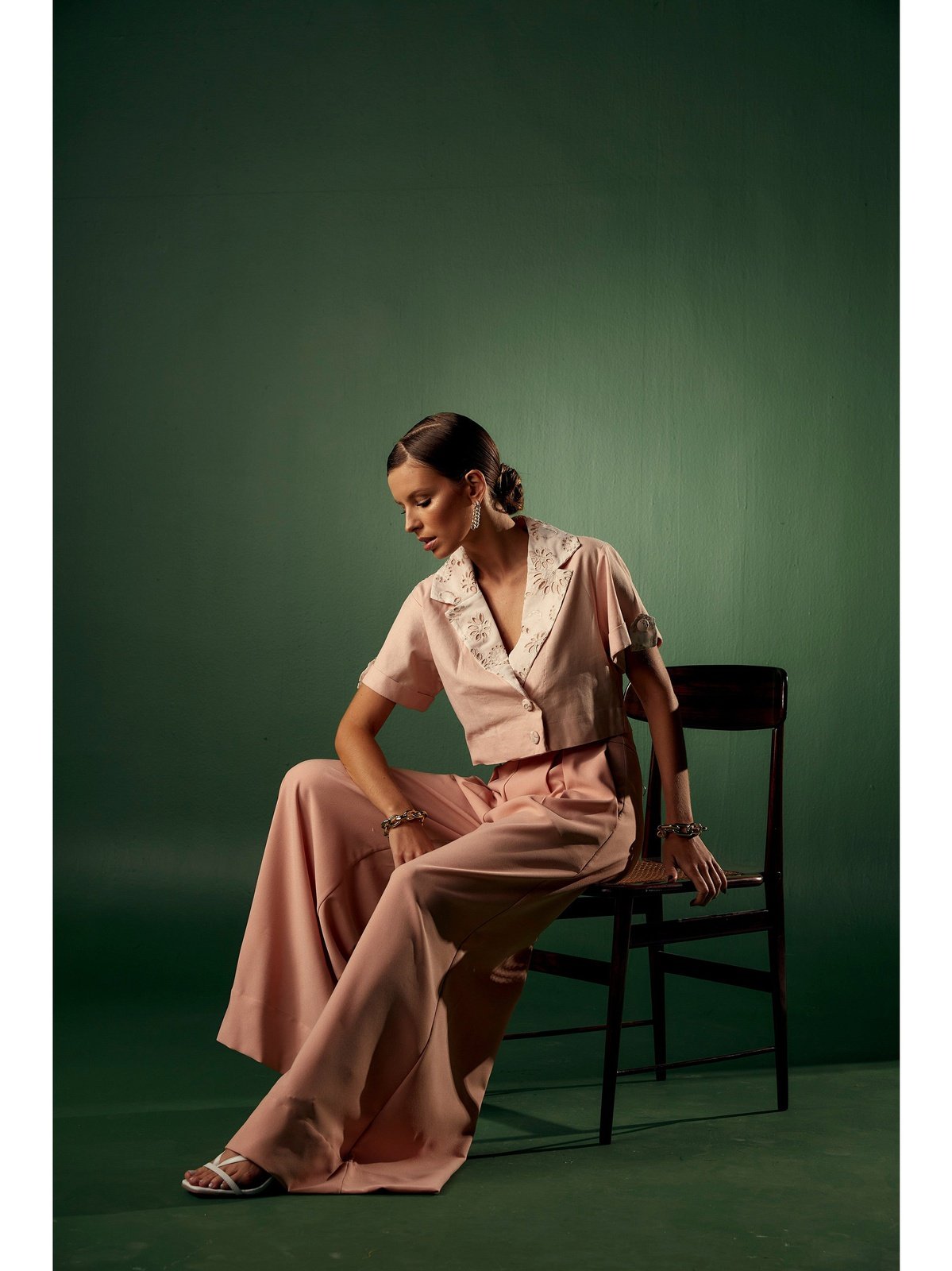 Linen Rose Cropped Top-Irreal Collection