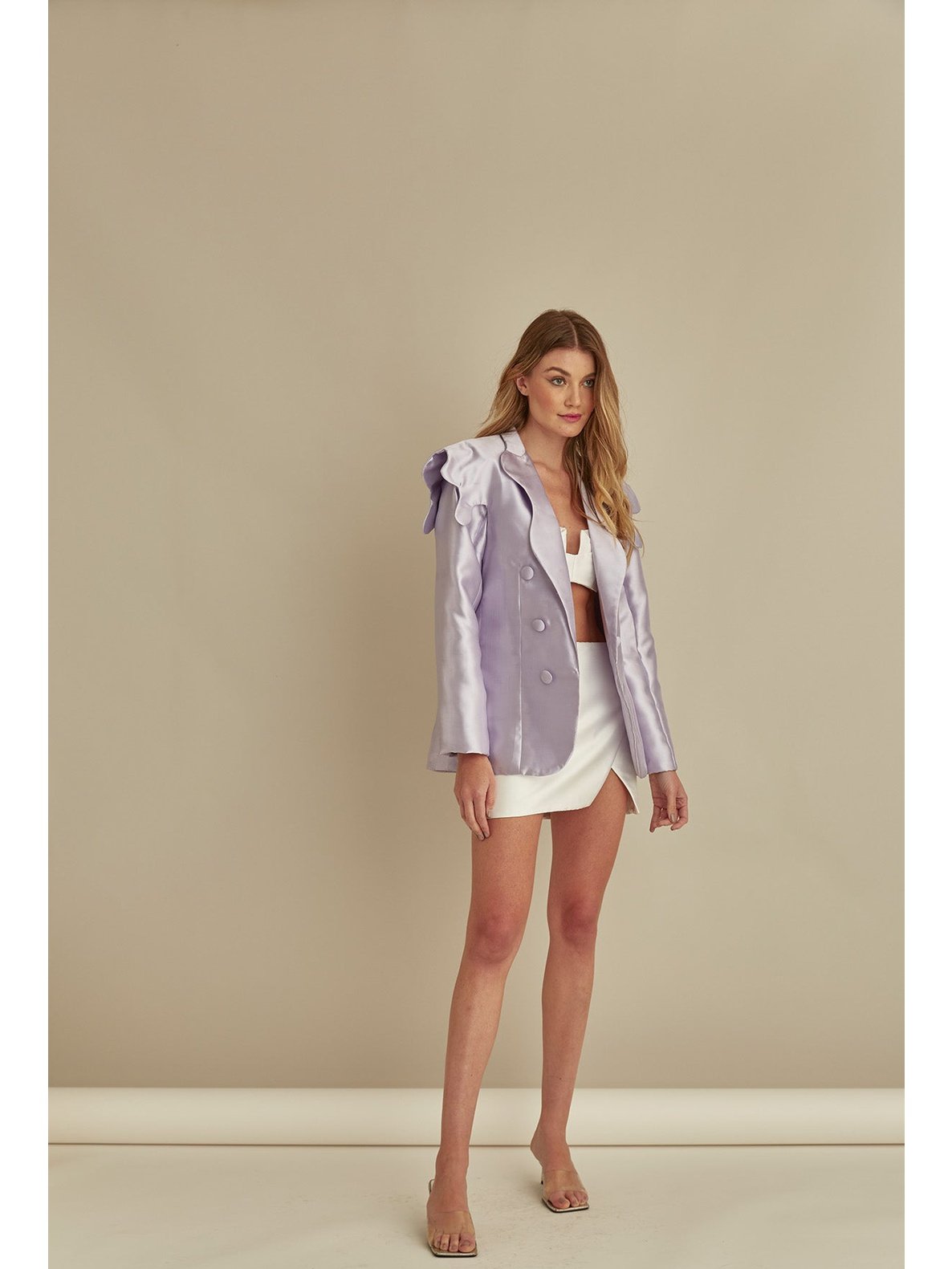 Satin Blazer Lavender