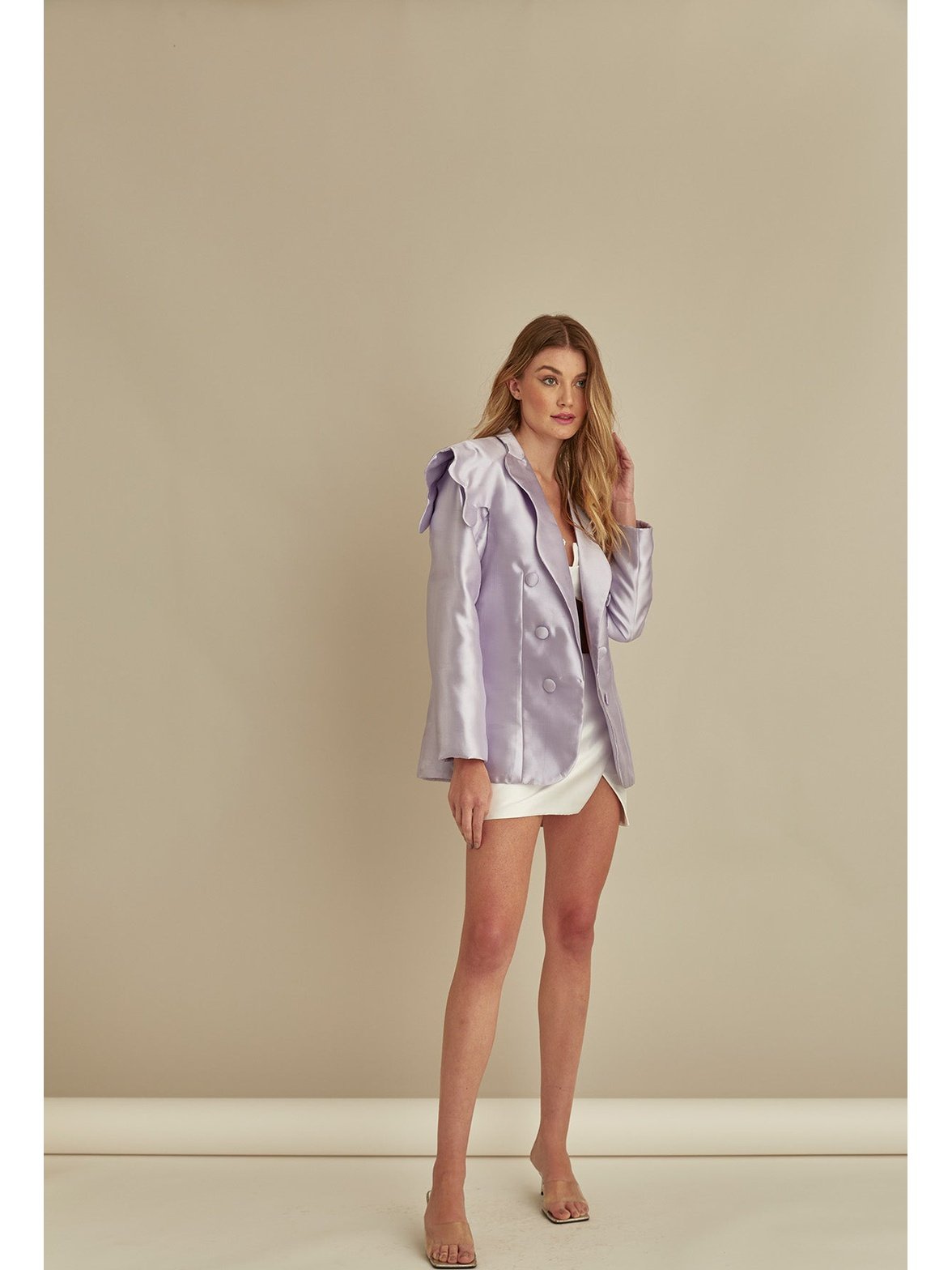 Satin Blazer Lavender