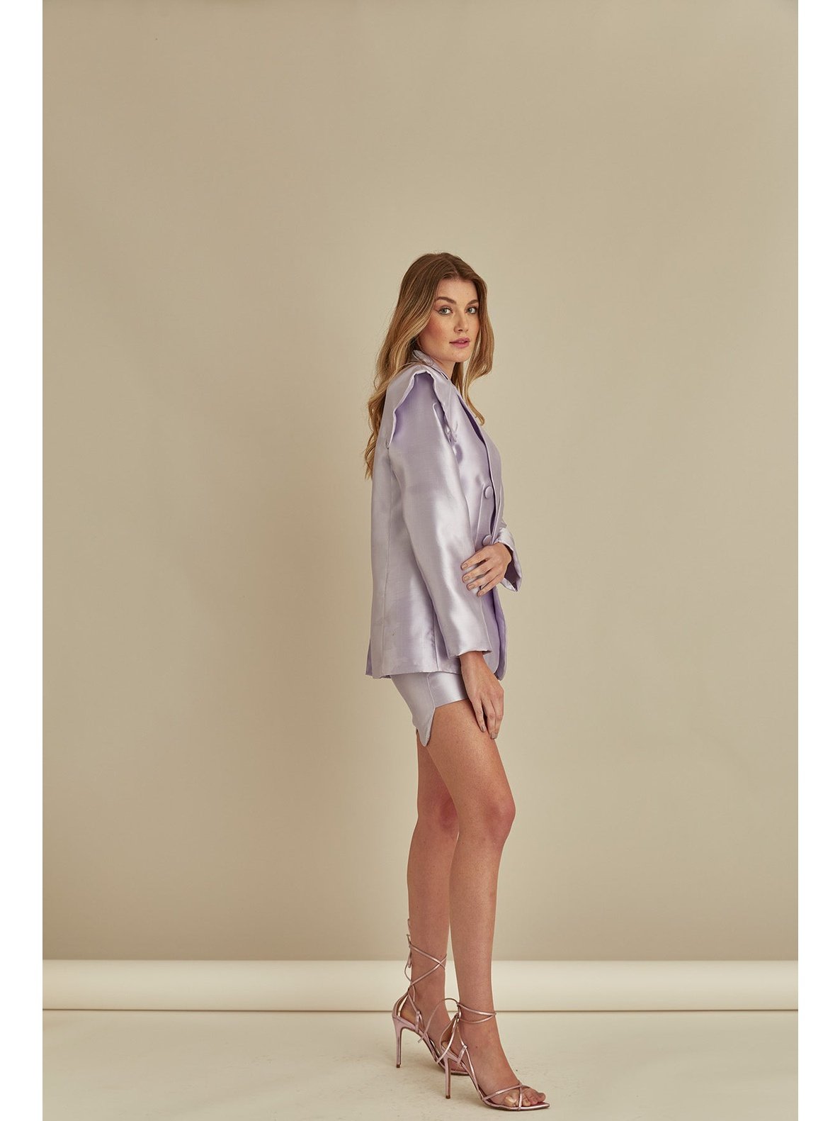 Satin Blazer Lavender