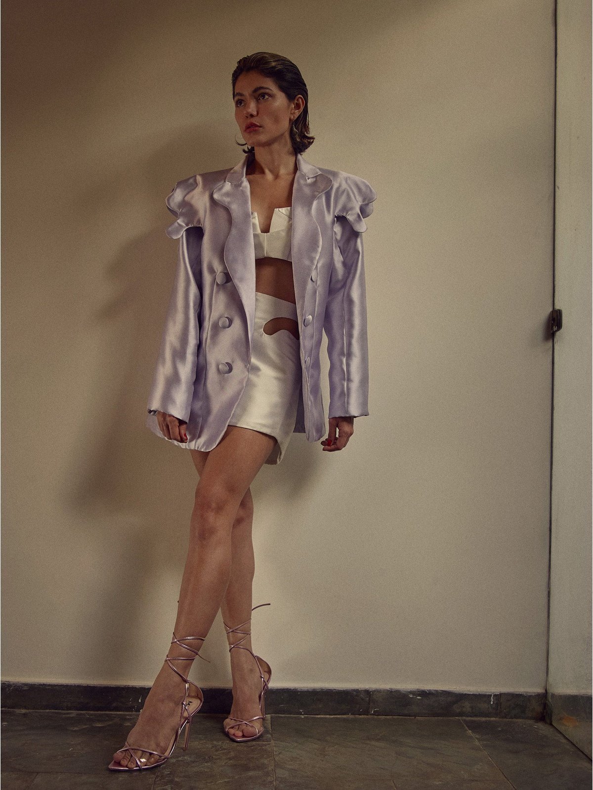 Satin Blazer Lavender