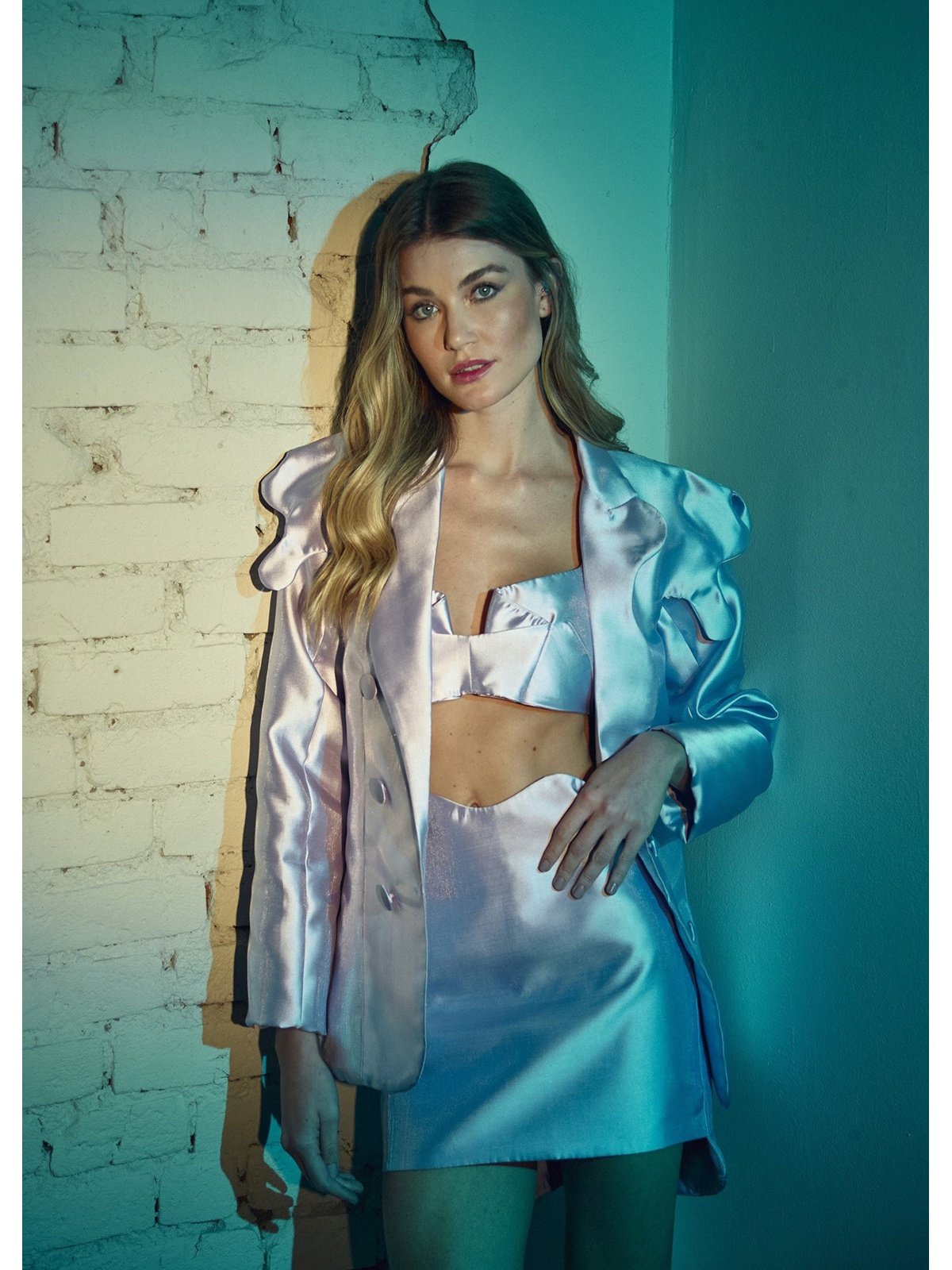 Satin Blazer Lavender