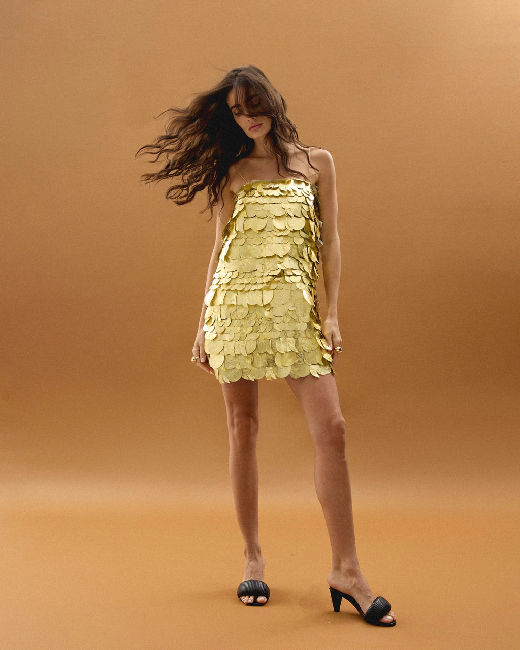 PESCADORA SHORT DRESS - GOLD