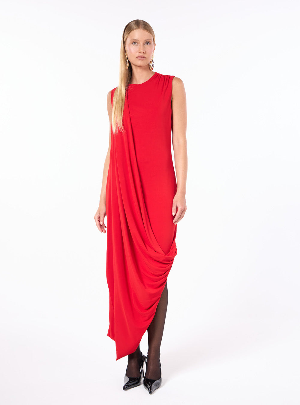 SK MIDI DRAPPED DRESS