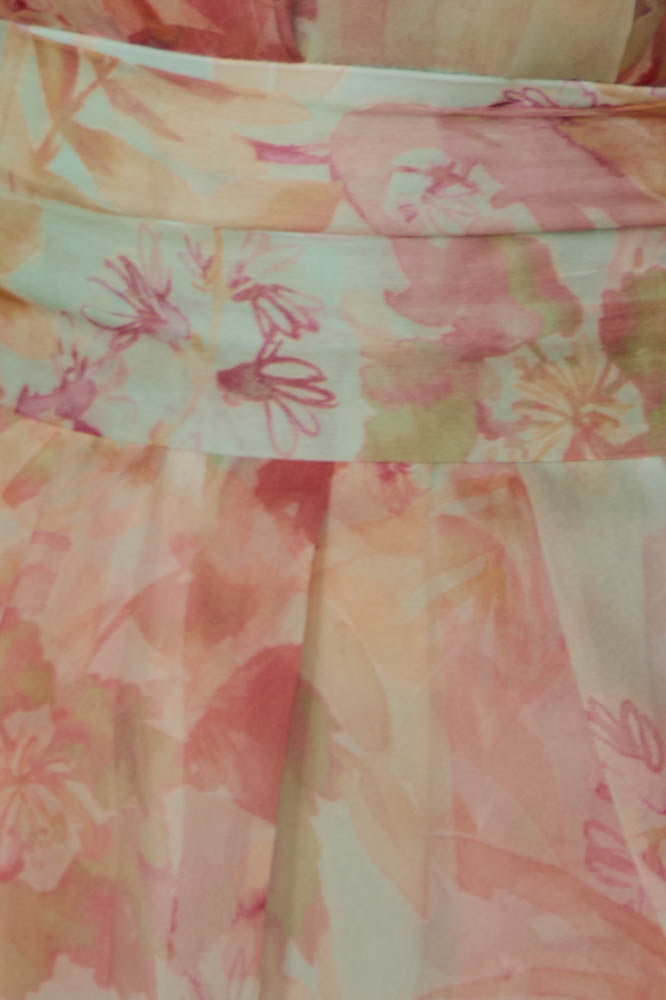 MAJU SHORT DRESS - MINT FLOWER PRINT