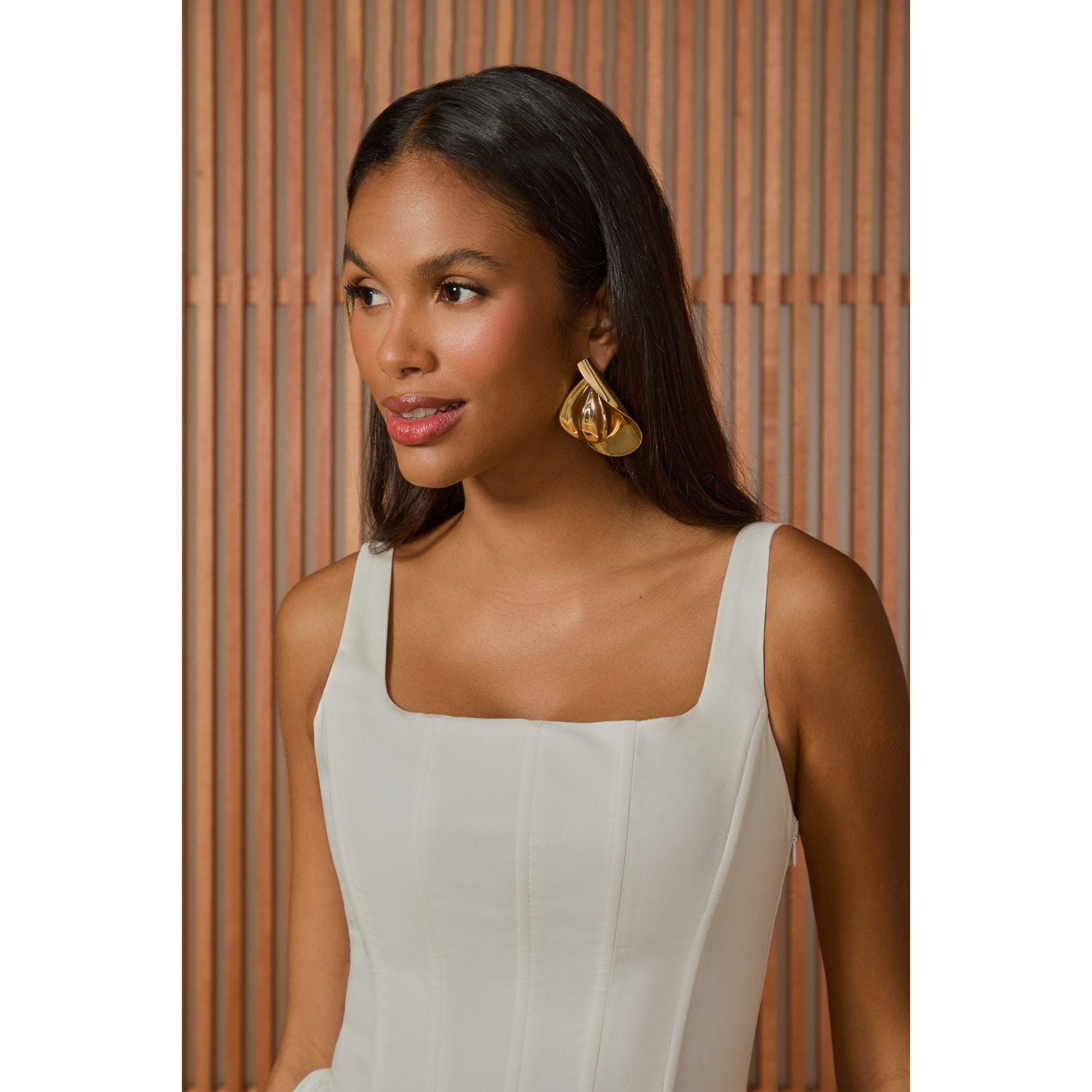 BIANCA CORSELET SHORT DRESS - OFF WHITE