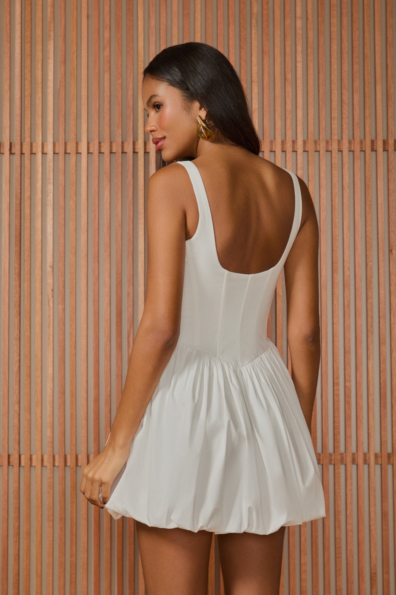 BIANCA CORSELET SHORT DRESS - OFF WHITE
