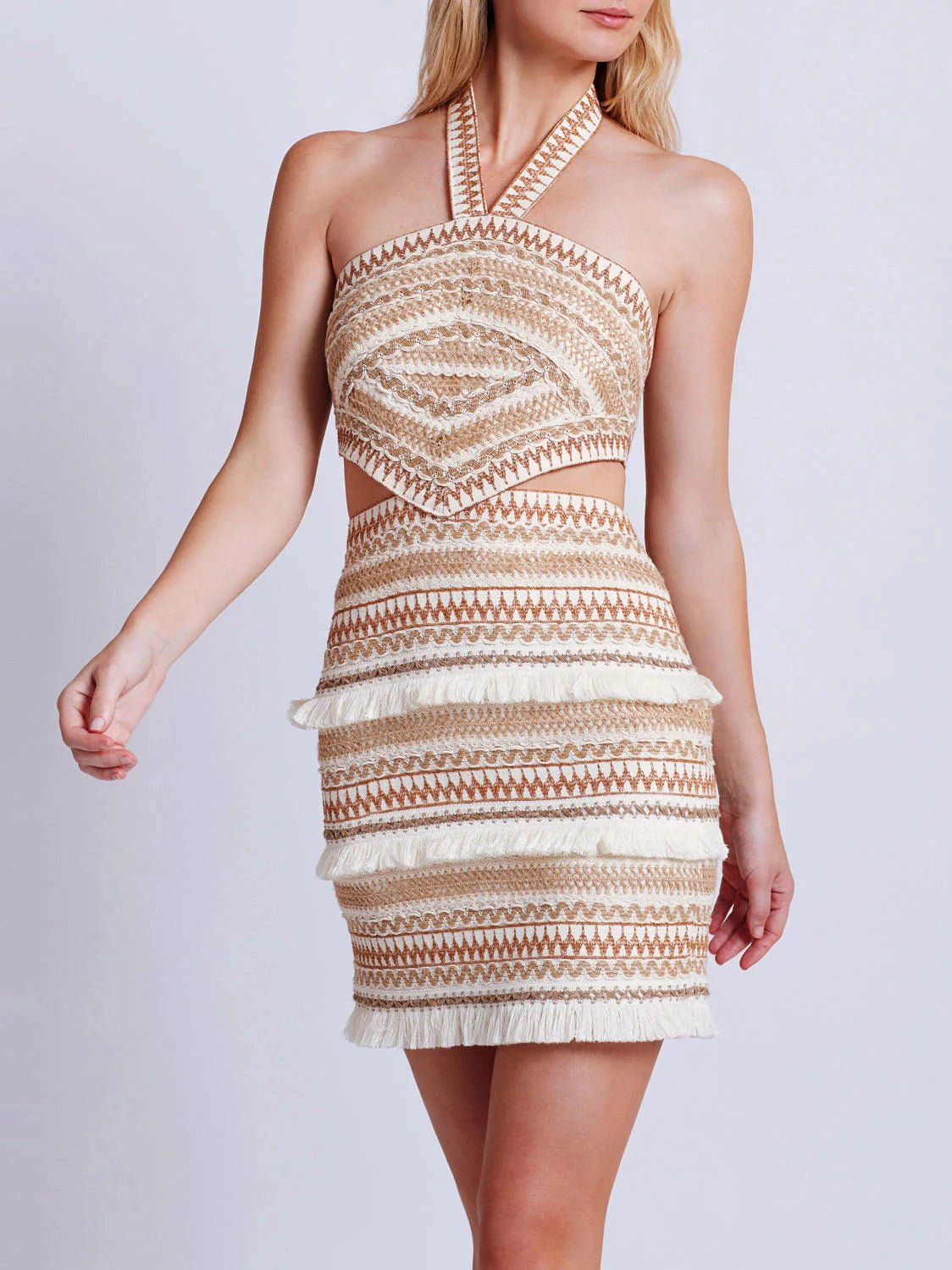 JUTE HALTER MINI DRESS