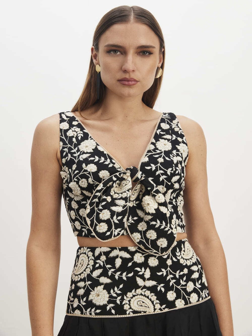 MIDI SKIRT AND TOP EMBROIDERY SET