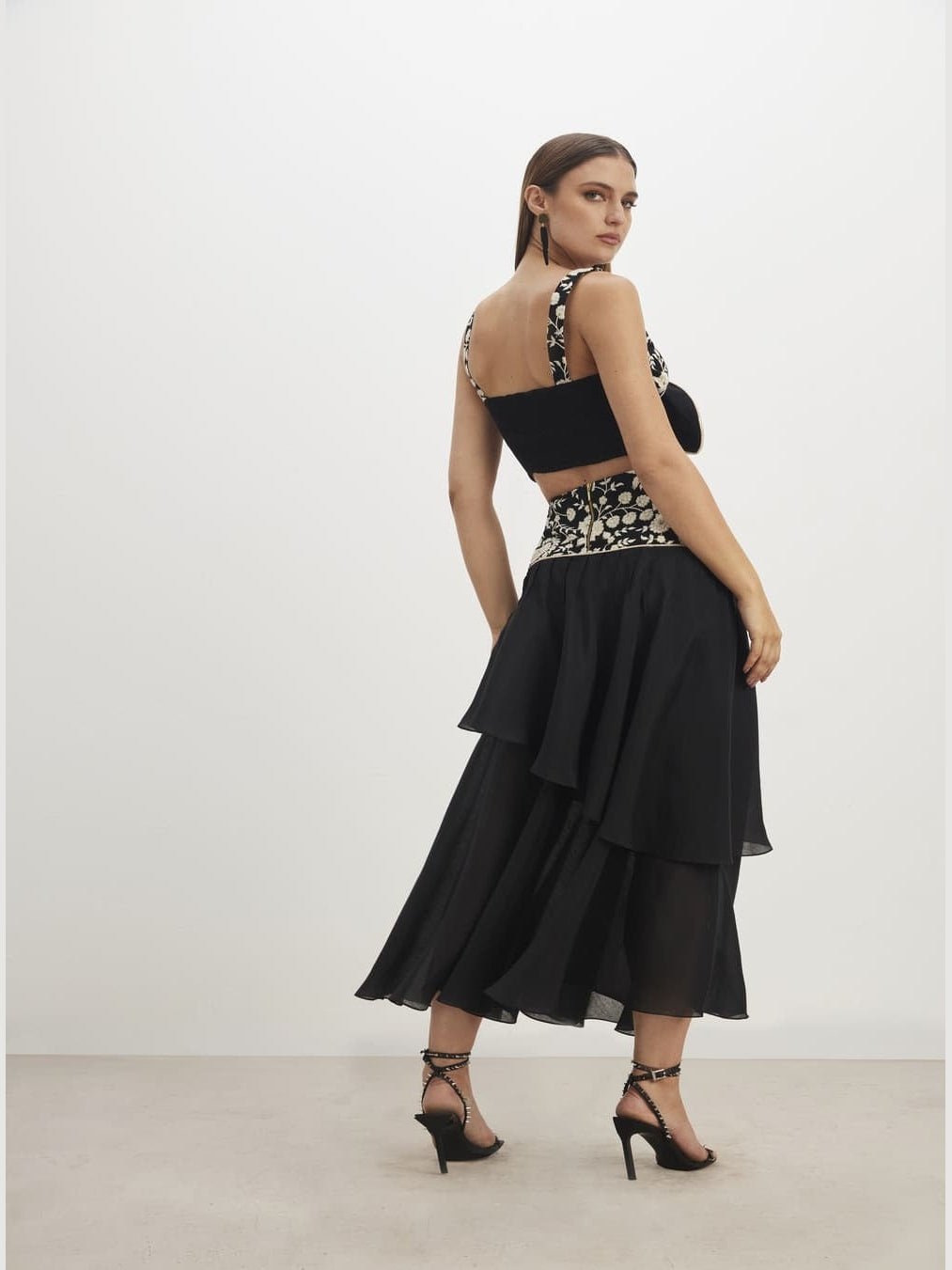 MIDI SKIRT AND TOP EMBROIDERY SET