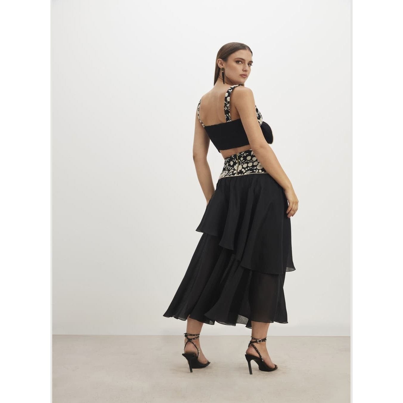 MIDI SKIRT AND TOP EMBROIDERY SET