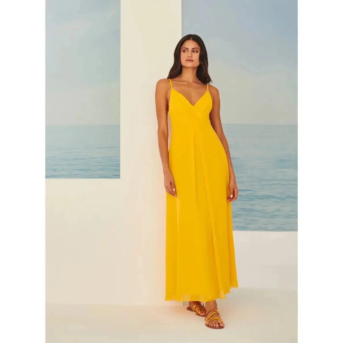 TD MIDI DRESS SUNFLOWER