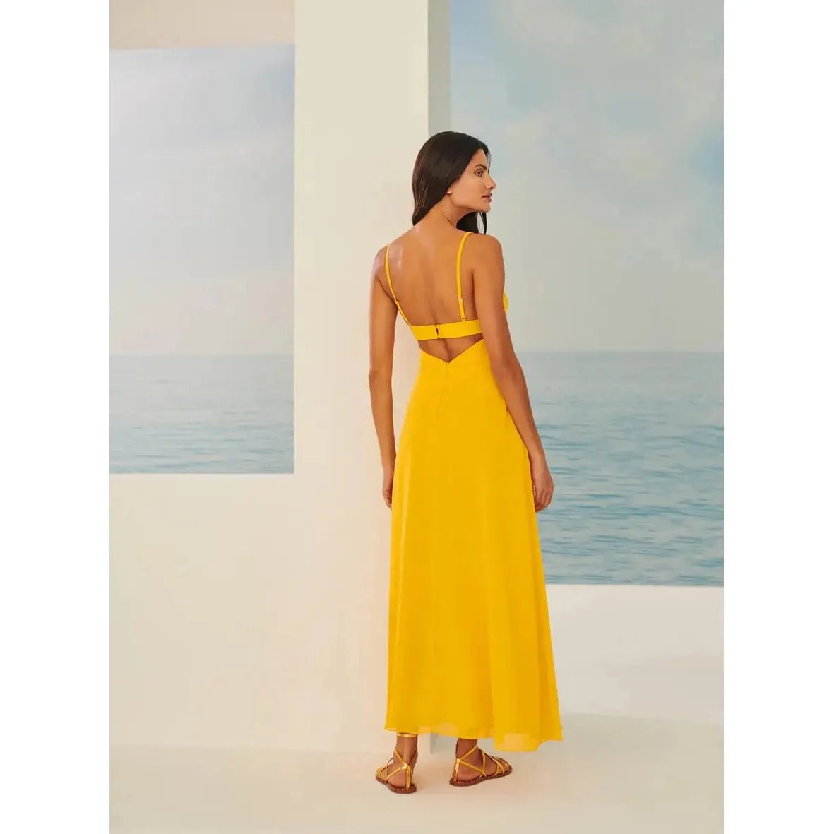 TD MIDI DRESS SUNFLOWER