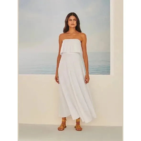 TD MIDI STRAPLESS DRESS