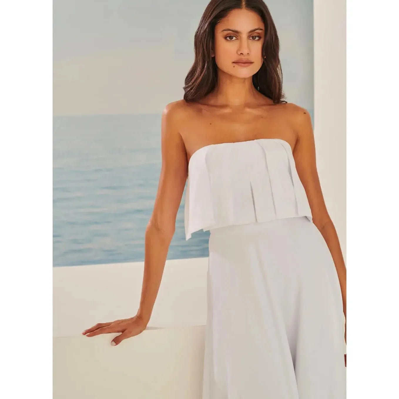 TD MIDI STRAPLESS DRESS