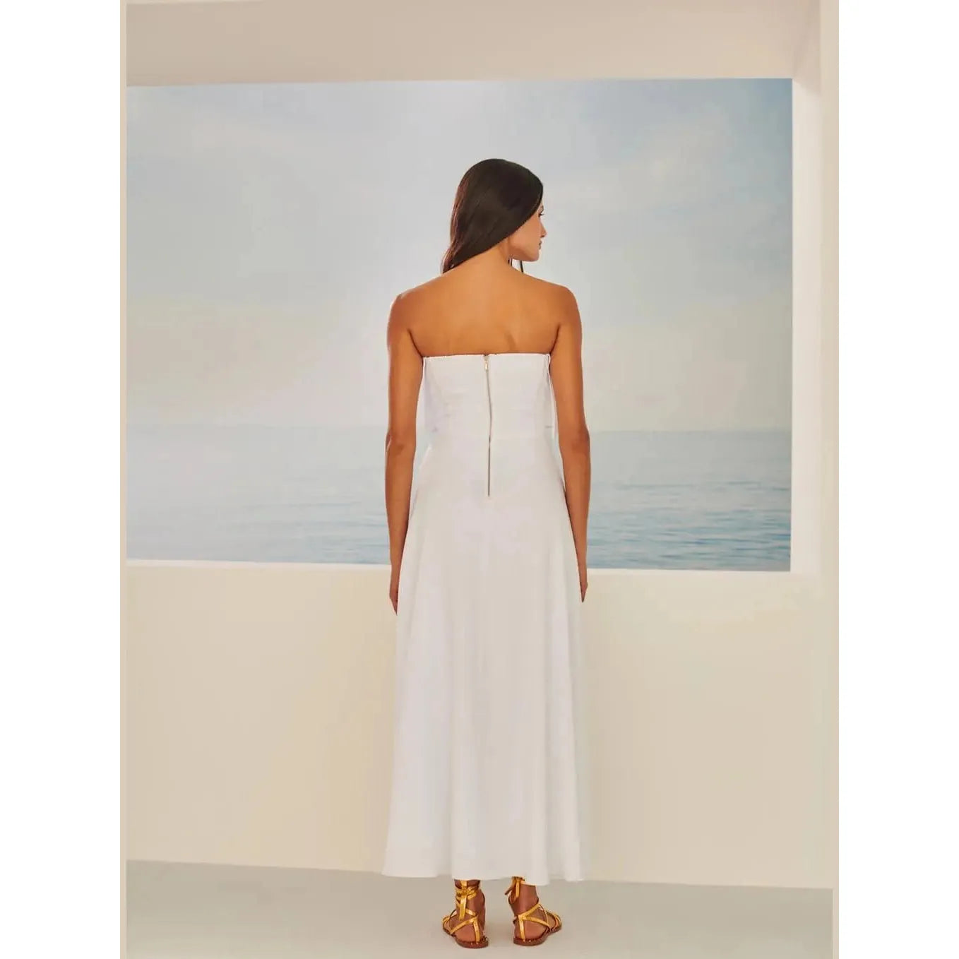 TD MIDI STRAPLESS DRESS