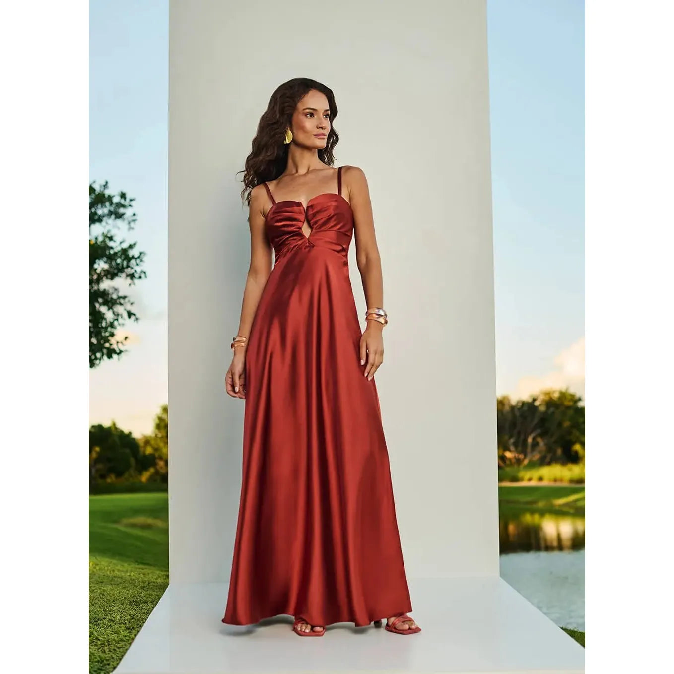TD FRONTAL OPENNING SILK DRESS
