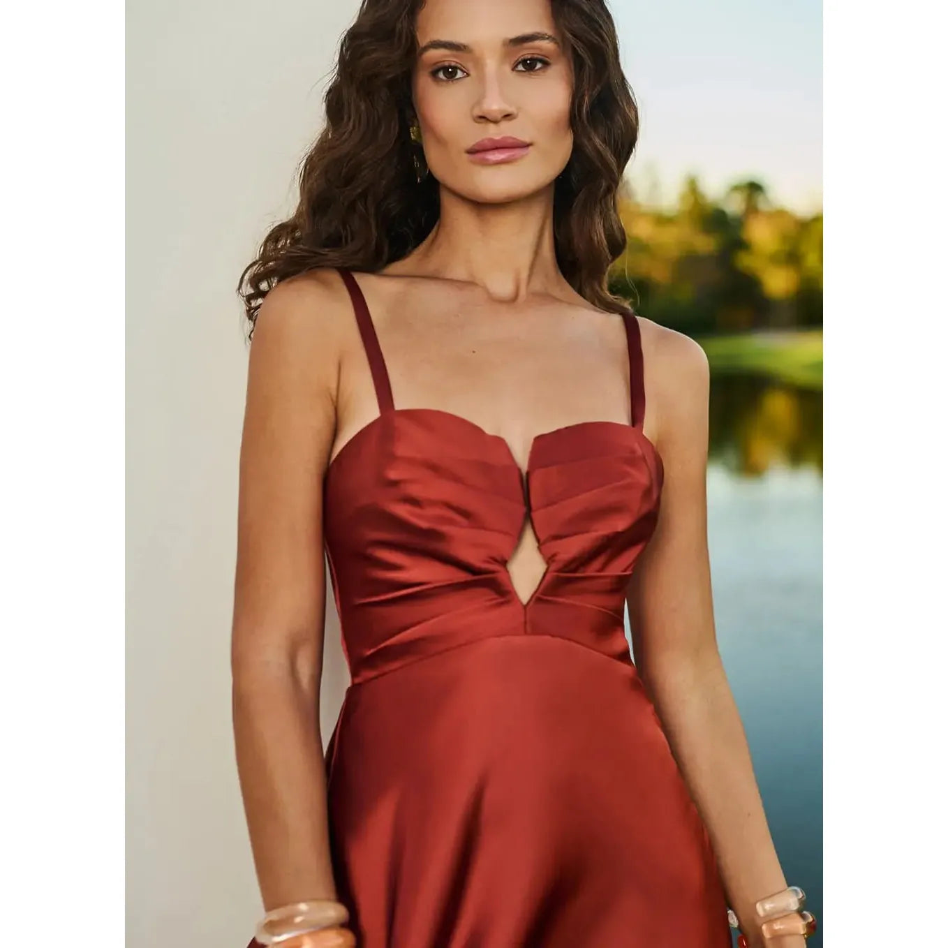 TD FRONTAL OPENNING SILK DRESS
