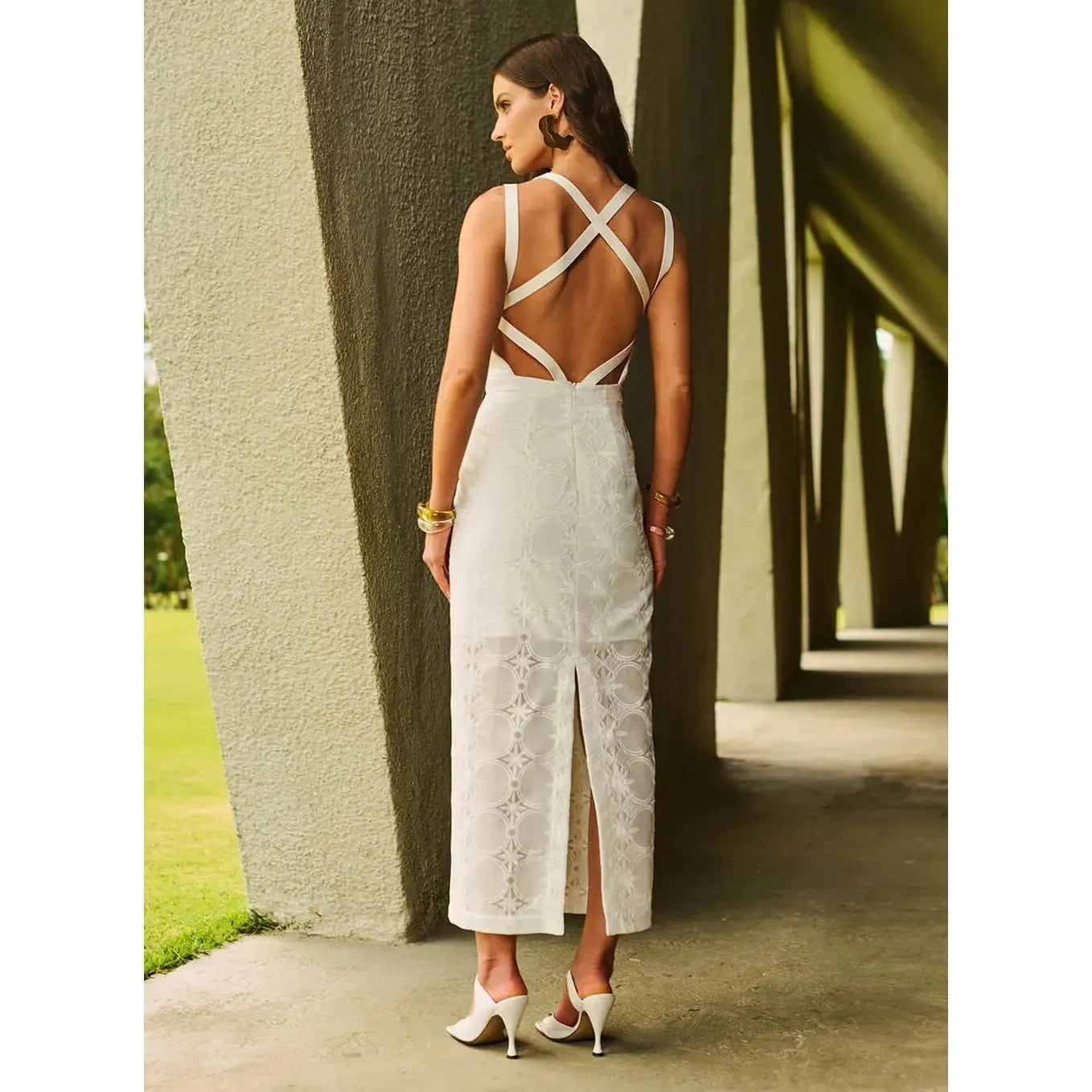 TD MIDI CHIFFON EMBROIDERY