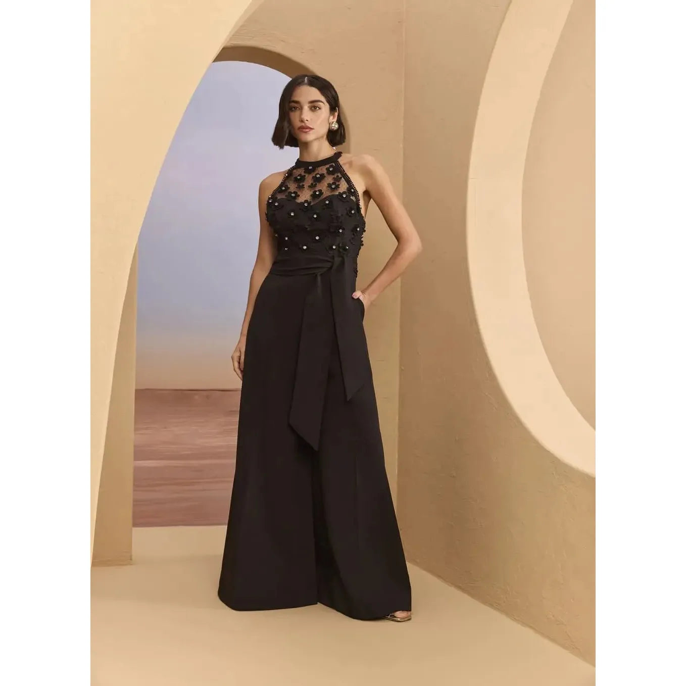3D FLOWERS JUMPSUIT