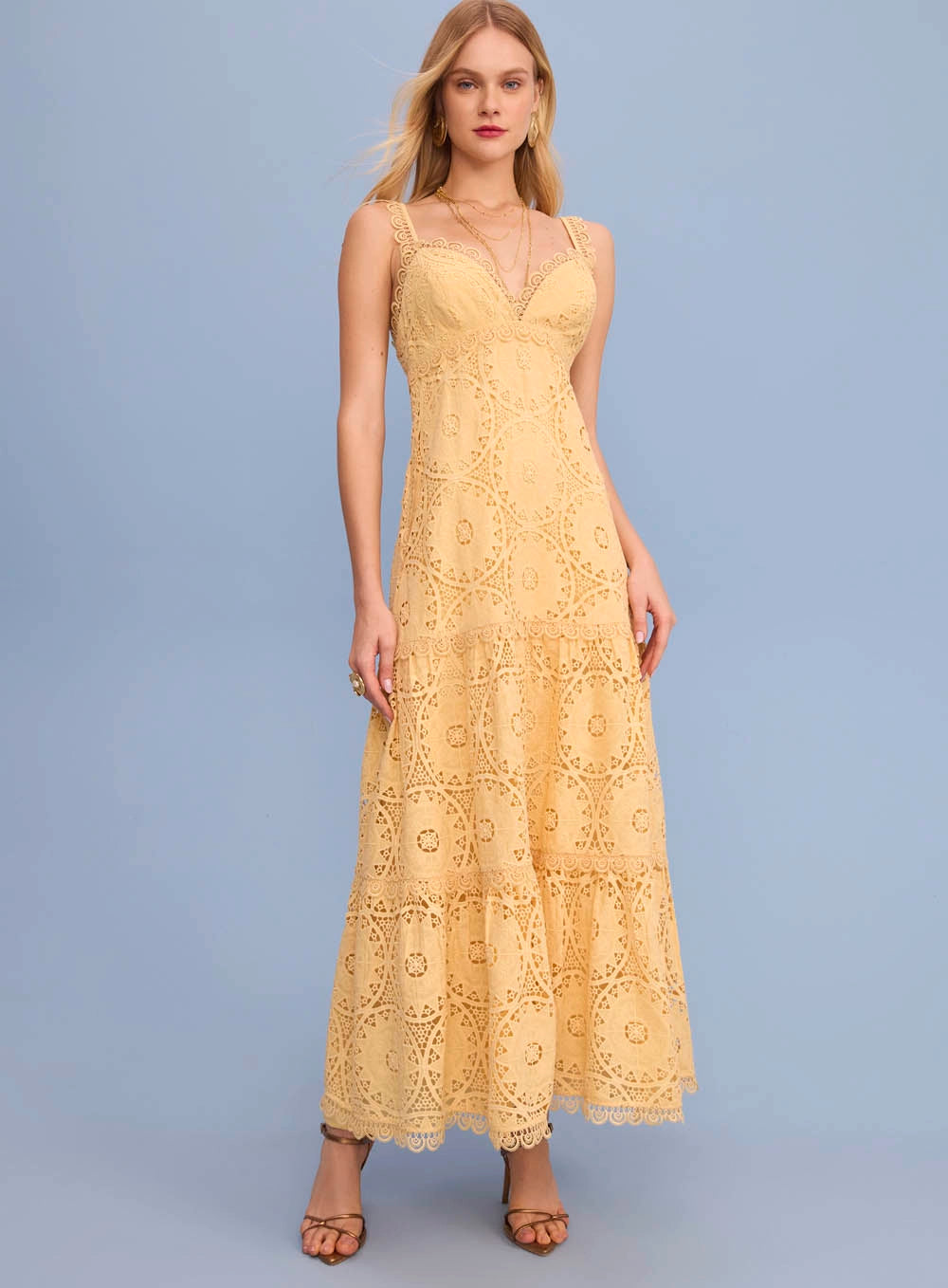 SK EMBROIDERY YELLOW DRESS