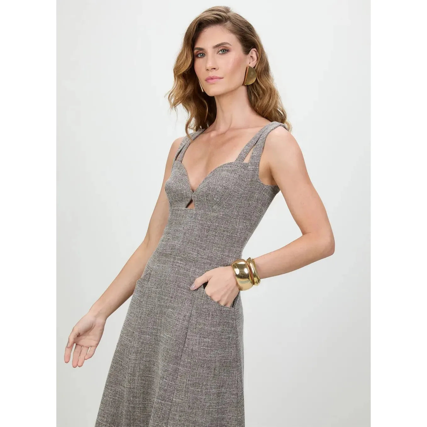 TD TWEED MIDI DRESS