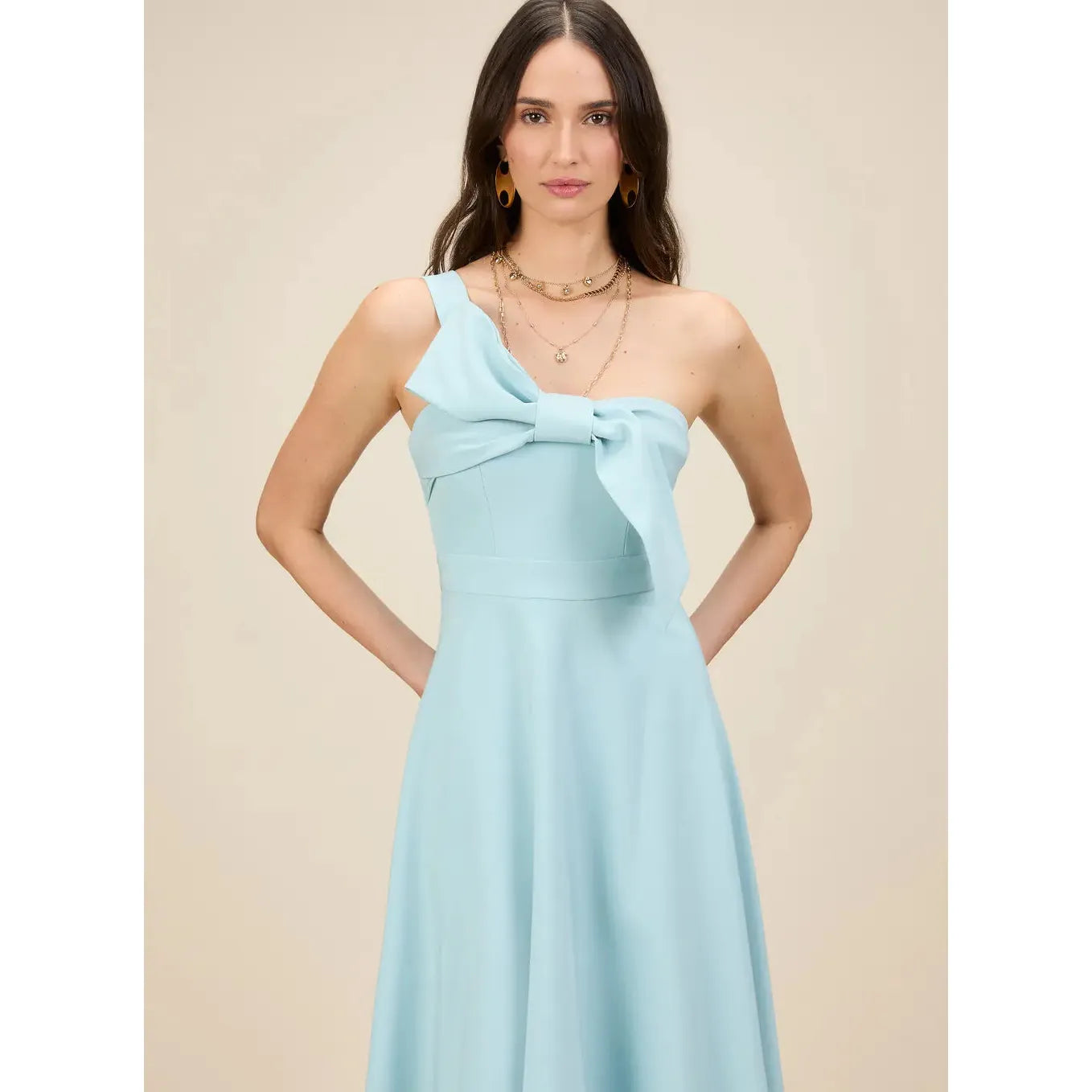 SK BOW NECKLINE DRESS