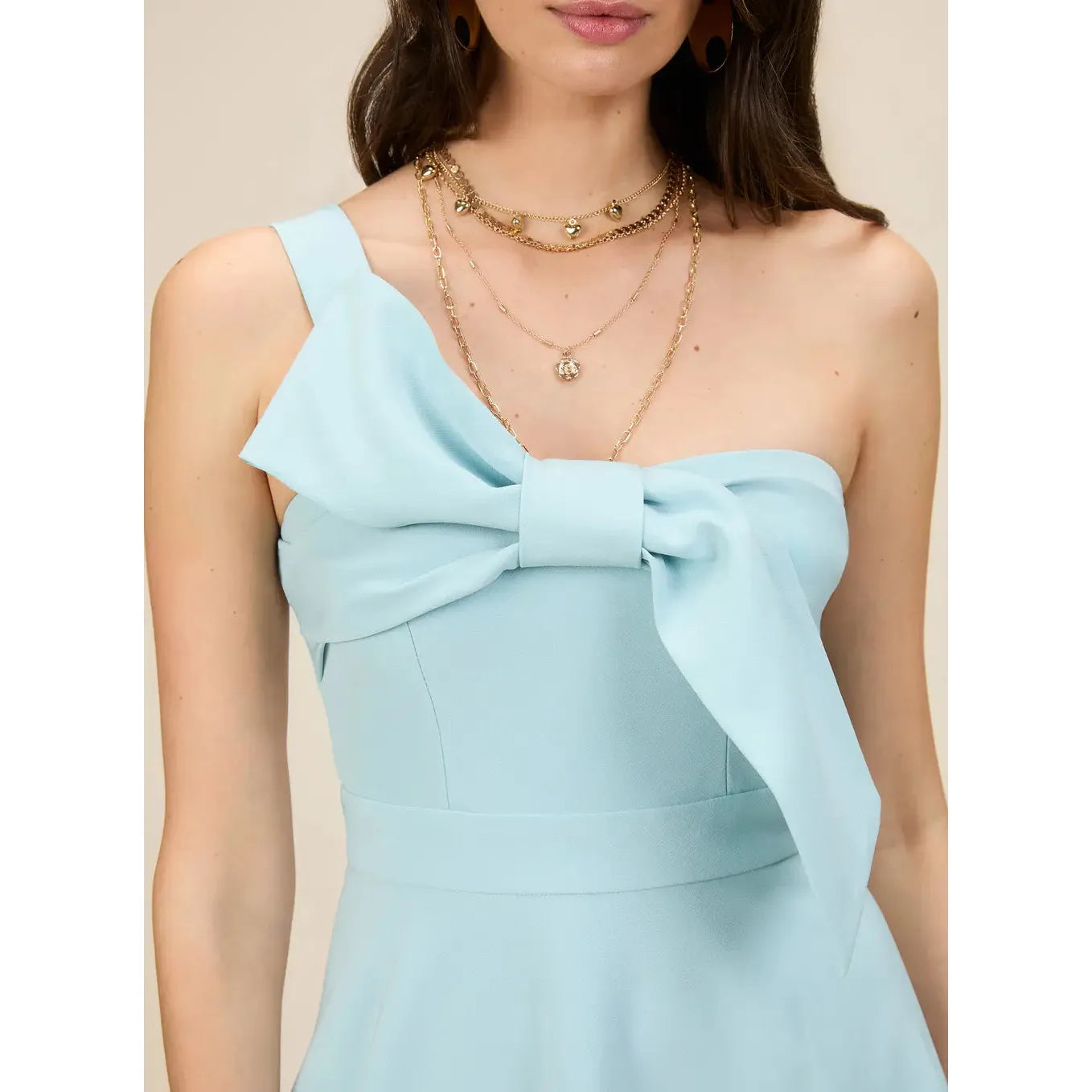 SK BOW NECKLINE DRESS