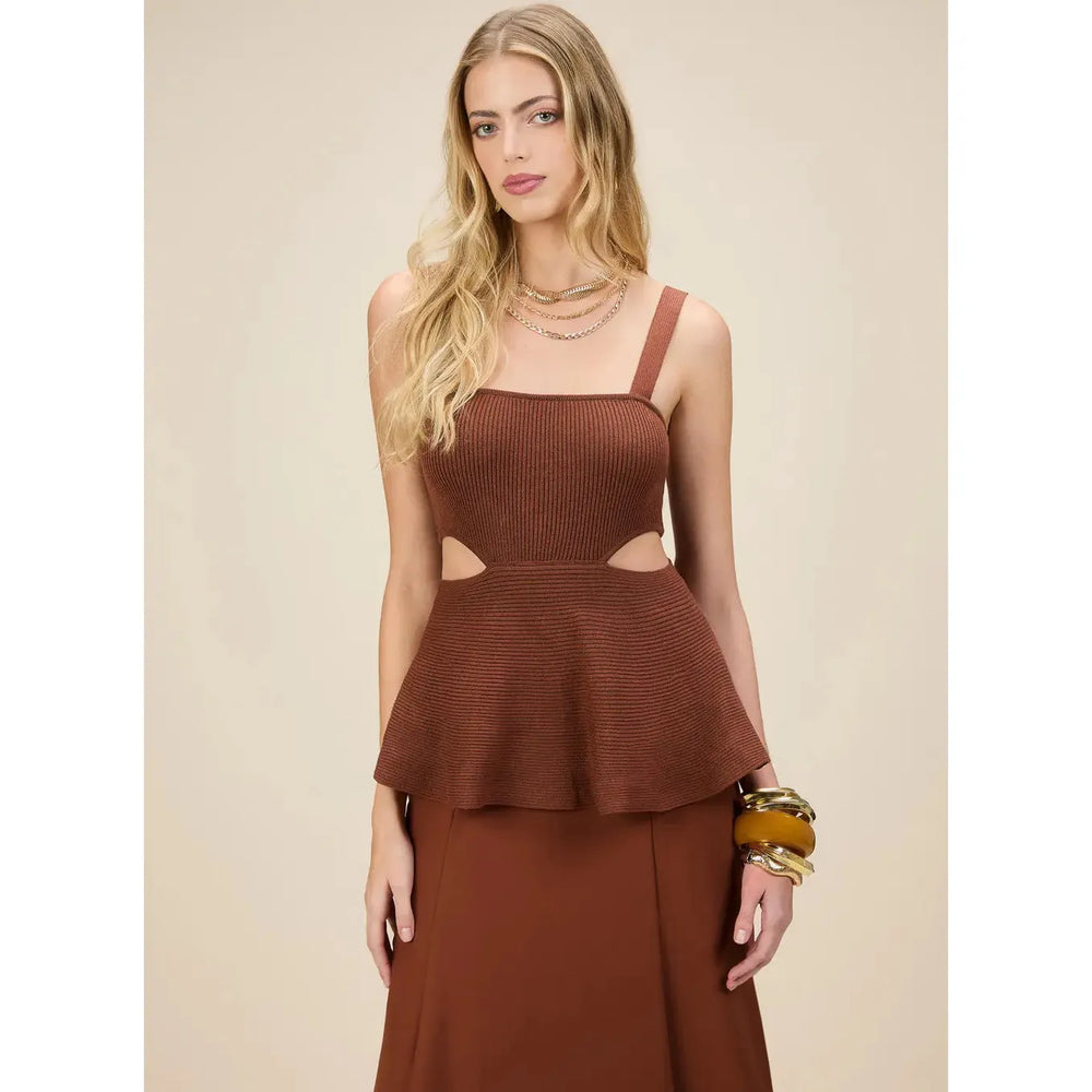 SK MAXI MIDI KNITTED PEPLUM DRESS
