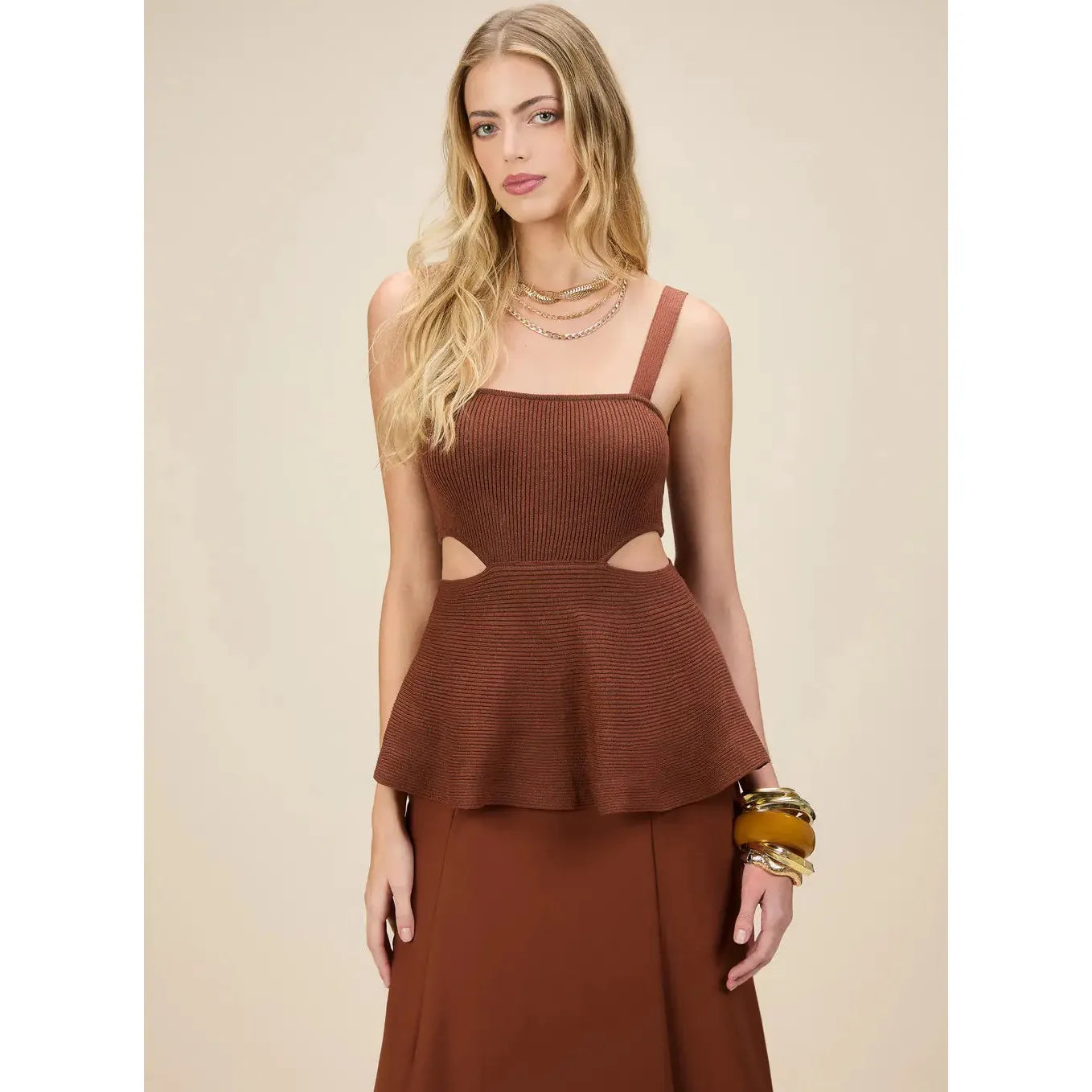 SK MAXI MIDI KNITTED PEPLUM DRESS