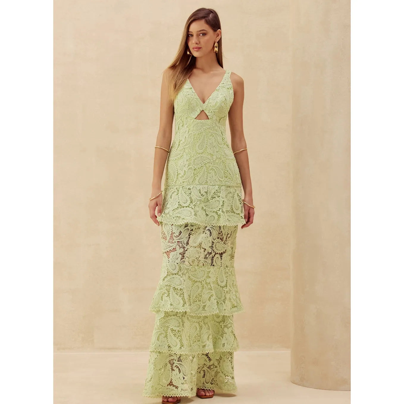 SK LONG RUFFLED DRESS