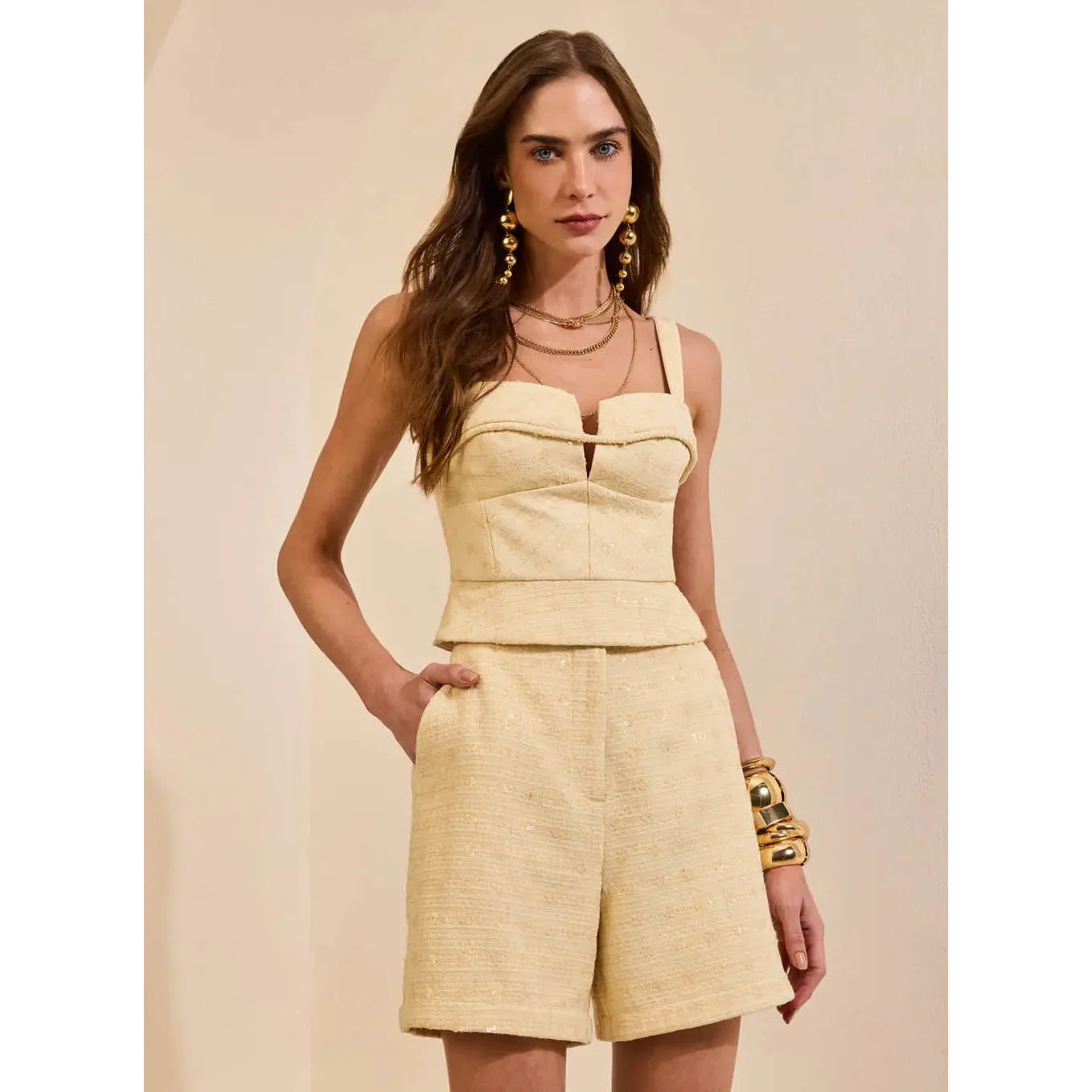 SK TWEED MATCHING SHORT SET