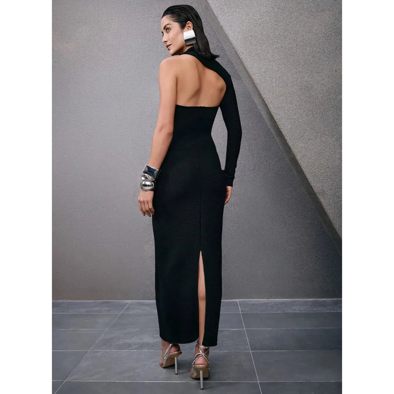 TD ASSYMETRIC TRICOT DRESS