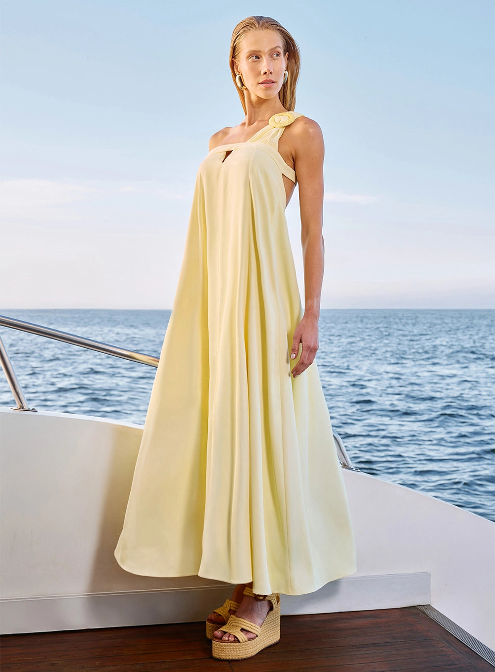 SK MAXI MIDI DRESS WITH BUCKLE DETAIL