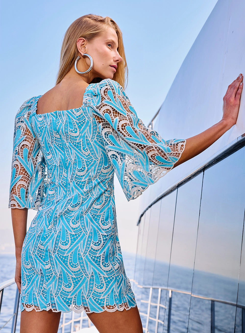 SK GUIPURE SHORT DRESS