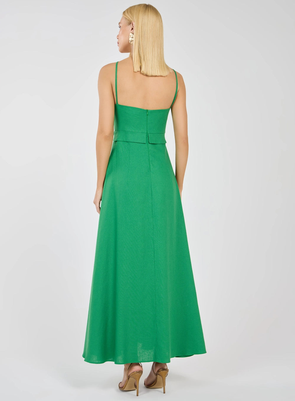 TD LONG GREEN EMERALD DRESS