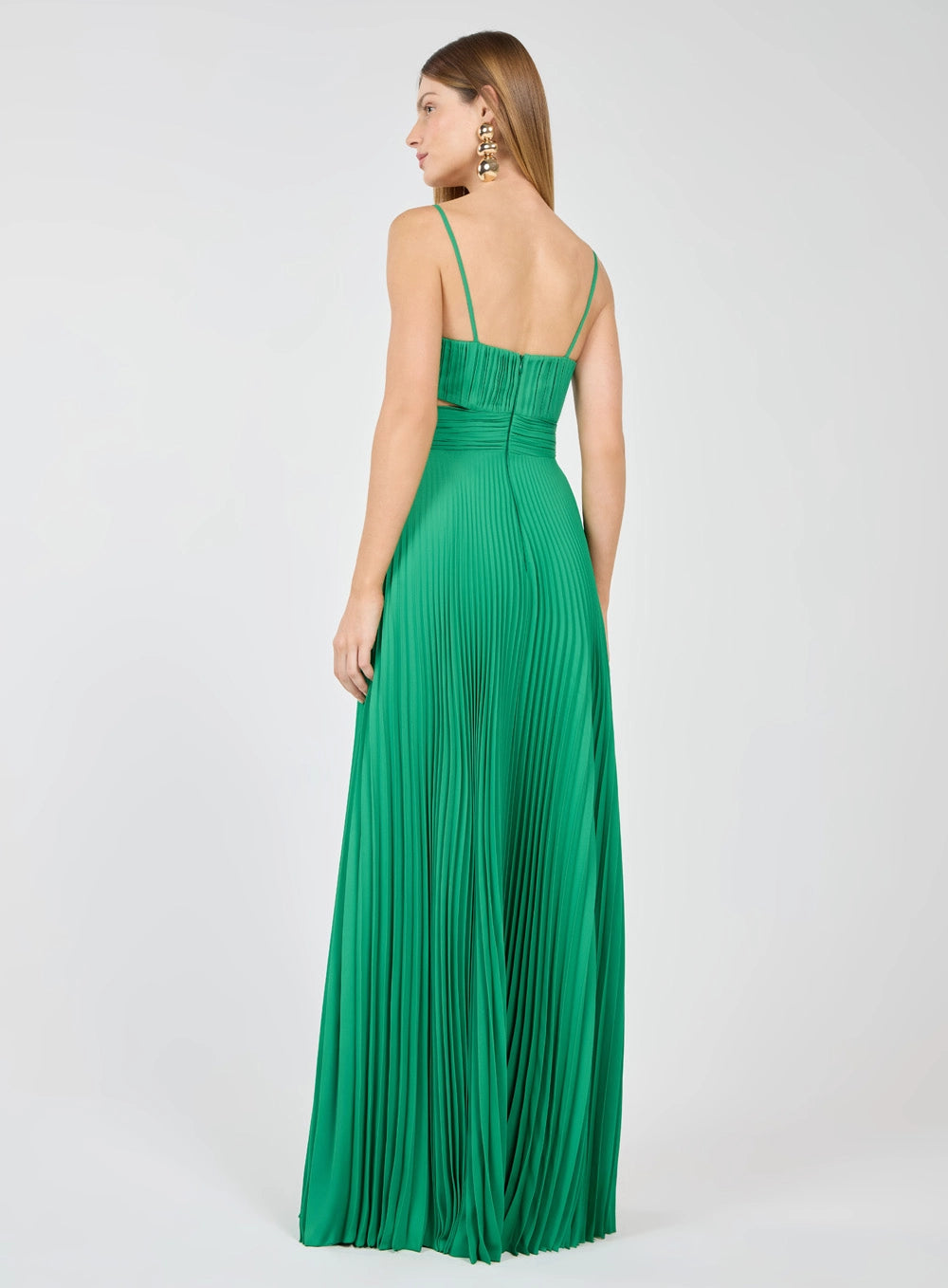 TD PLISSADO GREEN DRESS
