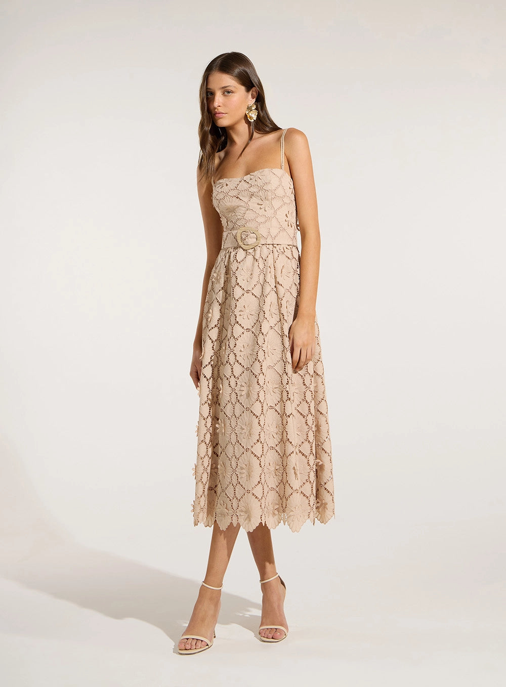 SK MIDI DRESS WITH 3D APPLIQUES