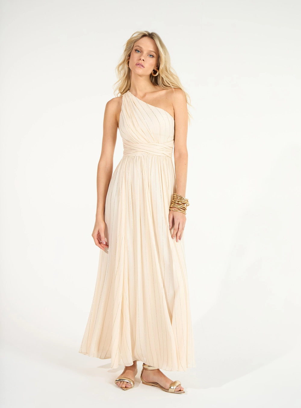SK MAXI MIDI ONE SHOULDER DRESS